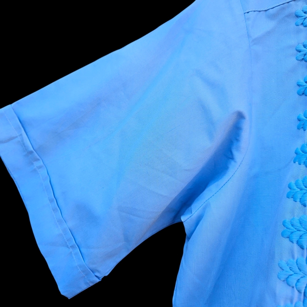 Light Blue Short Sleeve Shirt Men Size S - Picture 10 of 15